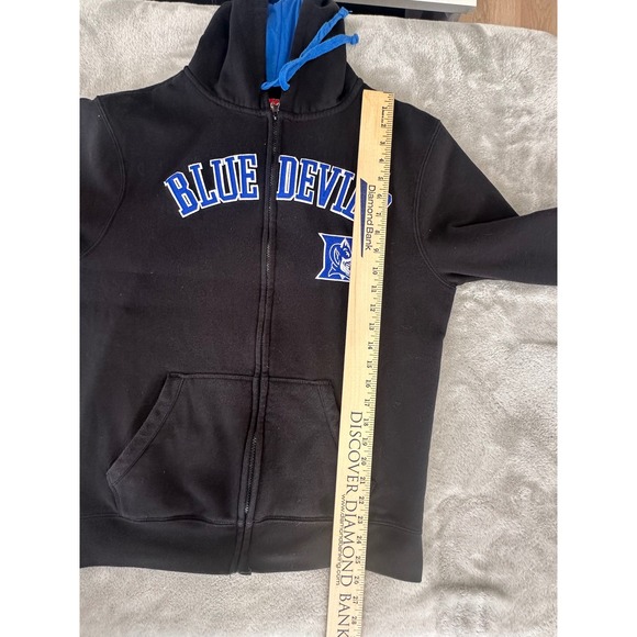 Cover One Duke Blue Devils Hoodie Mens Medium Black Full Zip NCAA Sweatshirt - Picture 4 of 7